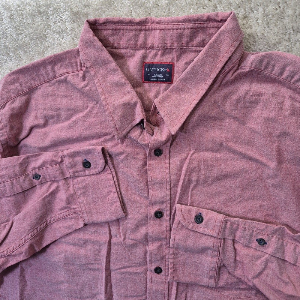 Untuckit Shirt Button Up Shirt Mens 3XL Pink Oxford Preppy Wedding Academia